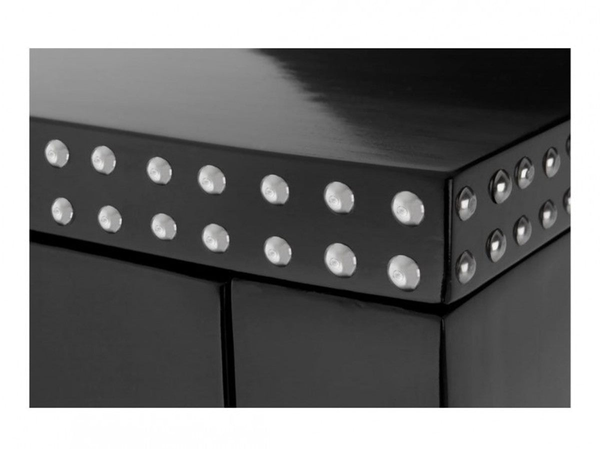 Casa Padrino Luxus Mahagoni Konsole im Barock Stil, Piano Schwarz und Nickel, 163 x 46,5 x H. 83 cm