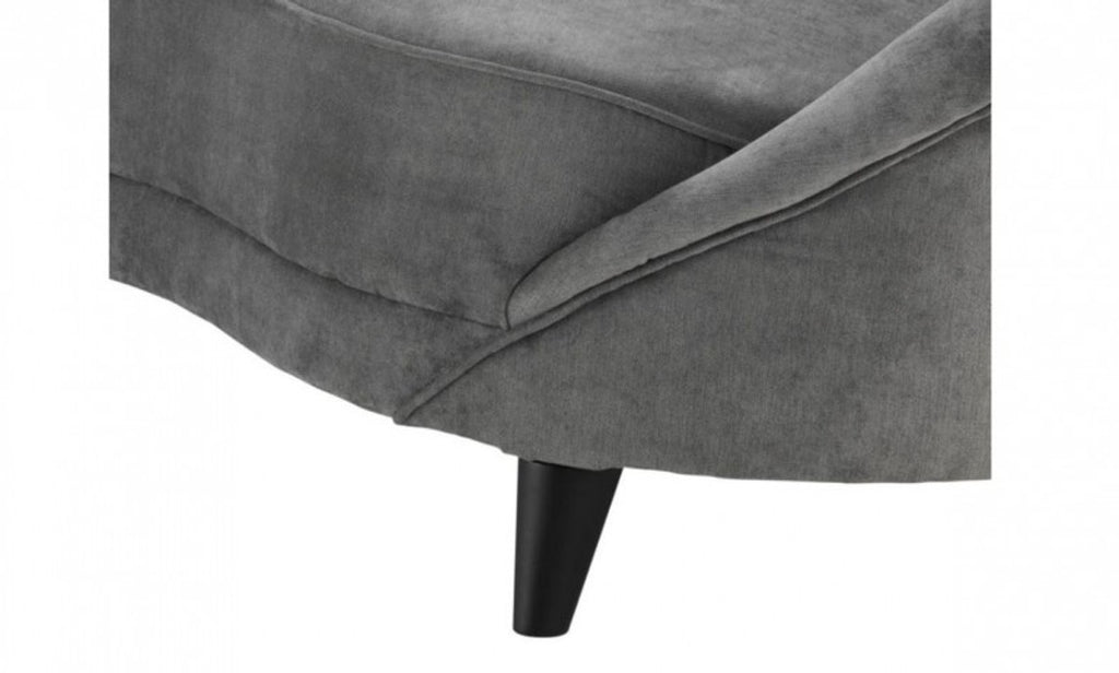 Casa Padrino Luxus Sofa gebogen in Hellgrau mit schwarzen Beinen - 245 x 87 x 79 cm
