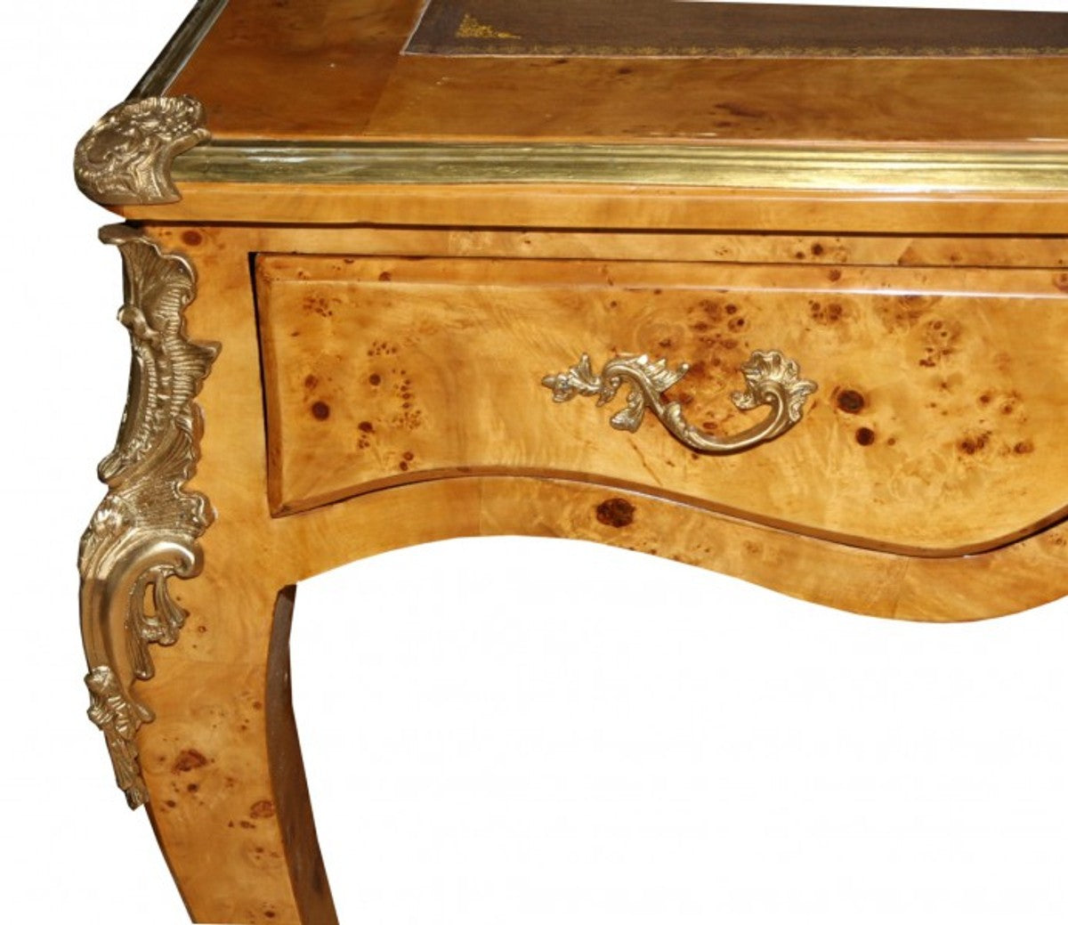 Casa Padrino Luxus Barock Schreibtisch aus Vogelaugenahorn im Antik Stil, 160 x 80 x 82 cm