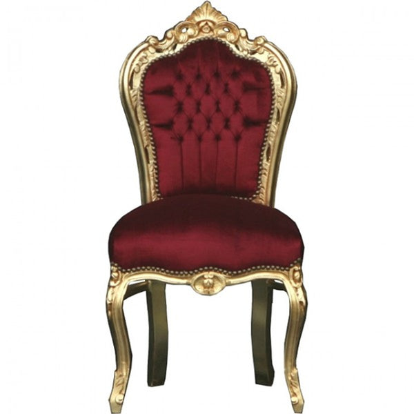 Casa Padrino Silla de comedor barroca Burdeos / oro - Muebles