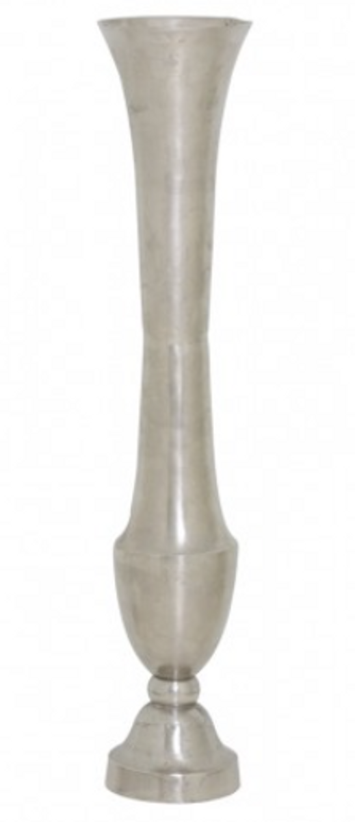 Casa Padrino Vase Décoratif Designer Argent - Qualité Luxe Massive, Diamètre 18 x H. 100 cm