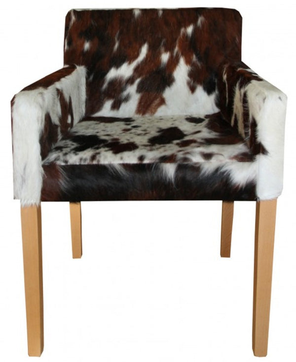 Casa Padrino Sedia da pranzo di design con braccioli ModEF 35 Pelle bovina - Legno di faggio massello - 88 x 55 x 61 cm