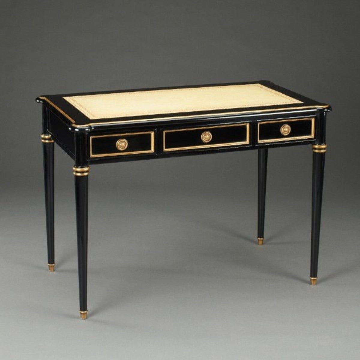 Casa Padrino Luxus Barock Sekretär Empire Stil, Massivholz Schwarz, 108 x 61 x H. 77 cm