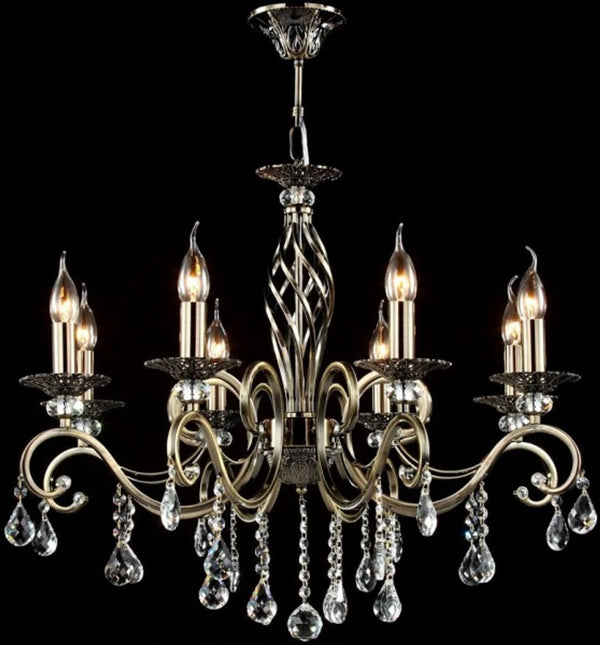 Casa Padrino Lámpara de Araña Barroca Cristal Bronce 72 x H 59 cm - Estilo Antiguo Mueble Lámpara Colgante