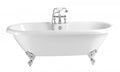 Casa Padrino Jugendstil Badewanne freistehend in Weiß, 1495 mm - Luxuriöse Retro Wanne im Barock Stil