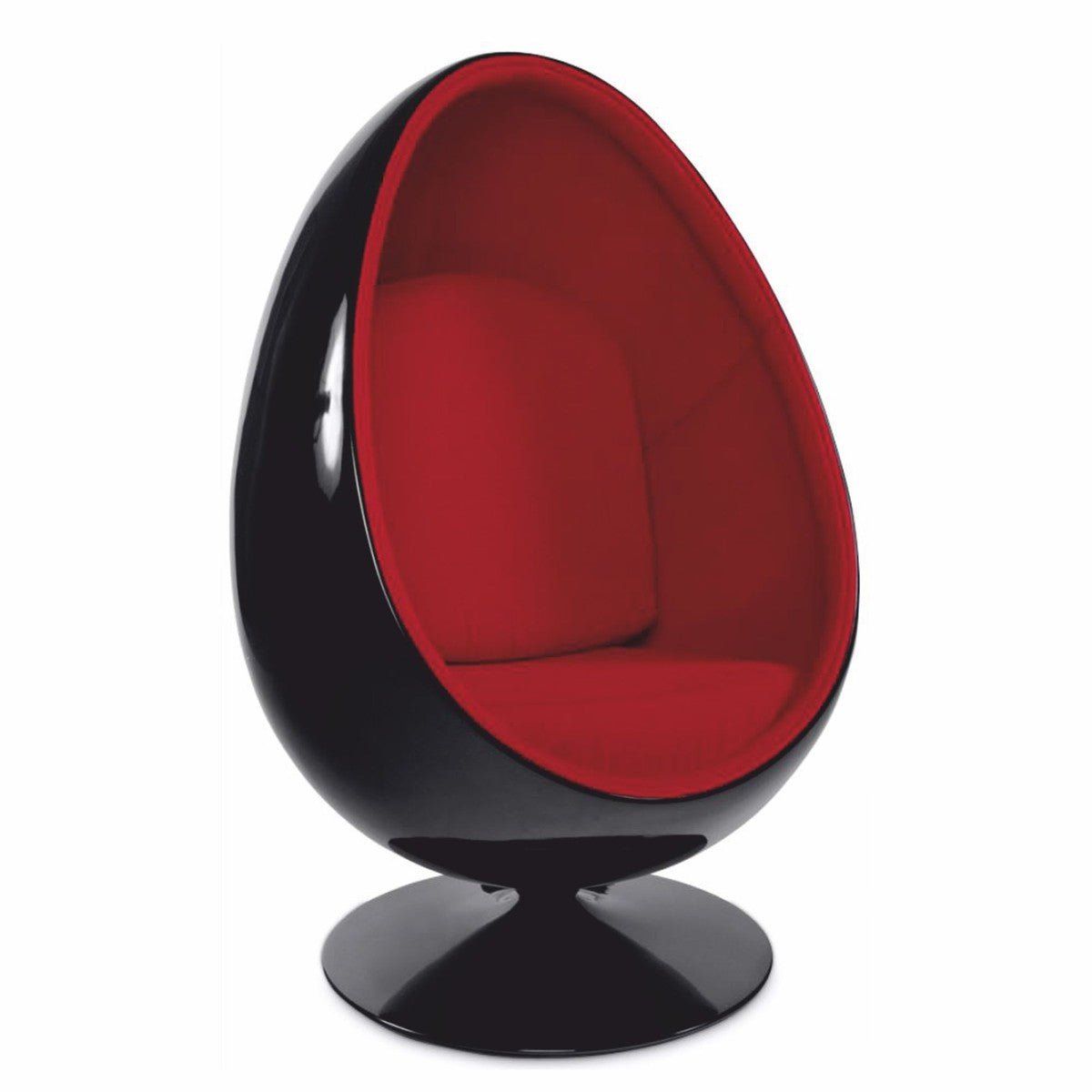 Casa Padrino Luxus Drehsessel Schwarz / Rot H. 133 cm - Luxus Möbel
