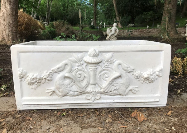 Maceta barroca Casa Padrino blanca 36 x 81 x H. 43 cm - maceta cuadrada en estilo barroco - maceta - maceta estilo antiguo Art Nouveau