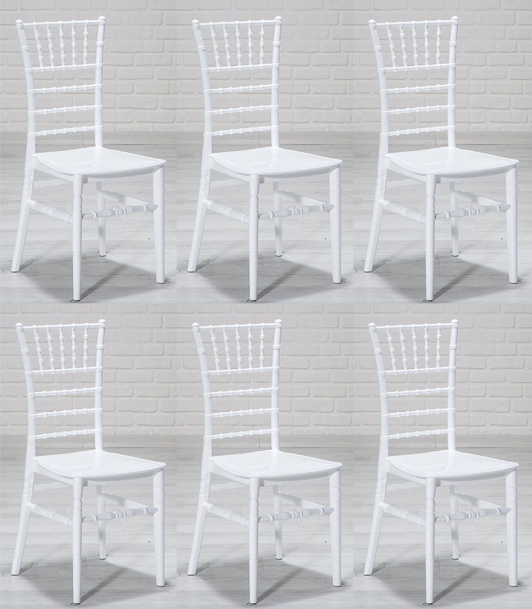 Casa Padrino Designer Acryl Stuhl Set Weiß 40 x 46 x H. 92,5 cm - Esszimmerstühle - Acryl Esszimmer Möbel