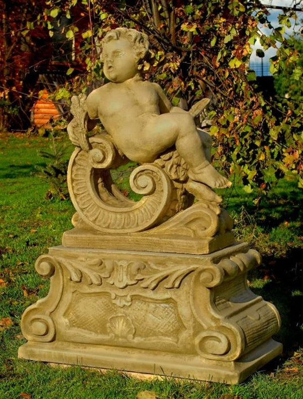 Casa Padrino escultura de decoración de jardín barroco mira a la derecho 80 x 36 x A. 116 cm - figura de decoración de jardín con base - Accesorios de Decoración Jardín y Terraza