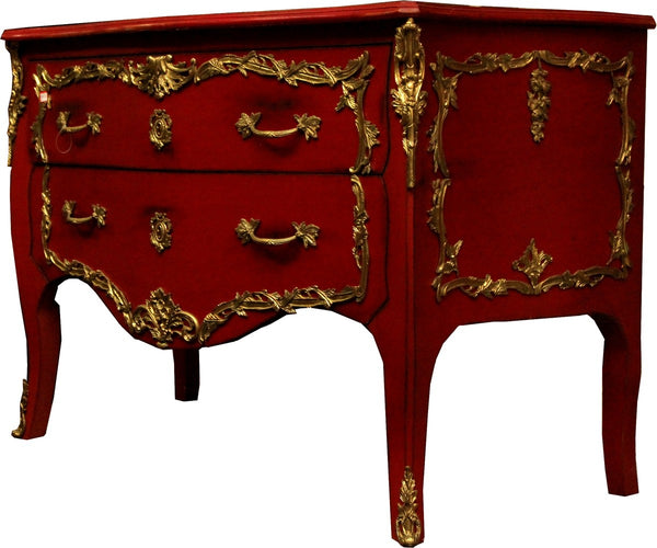 Casa Padrino Commode Baroque Rouge / Or à l'Antique 130 cm - Fait à la main en bois massif - Édition limitée