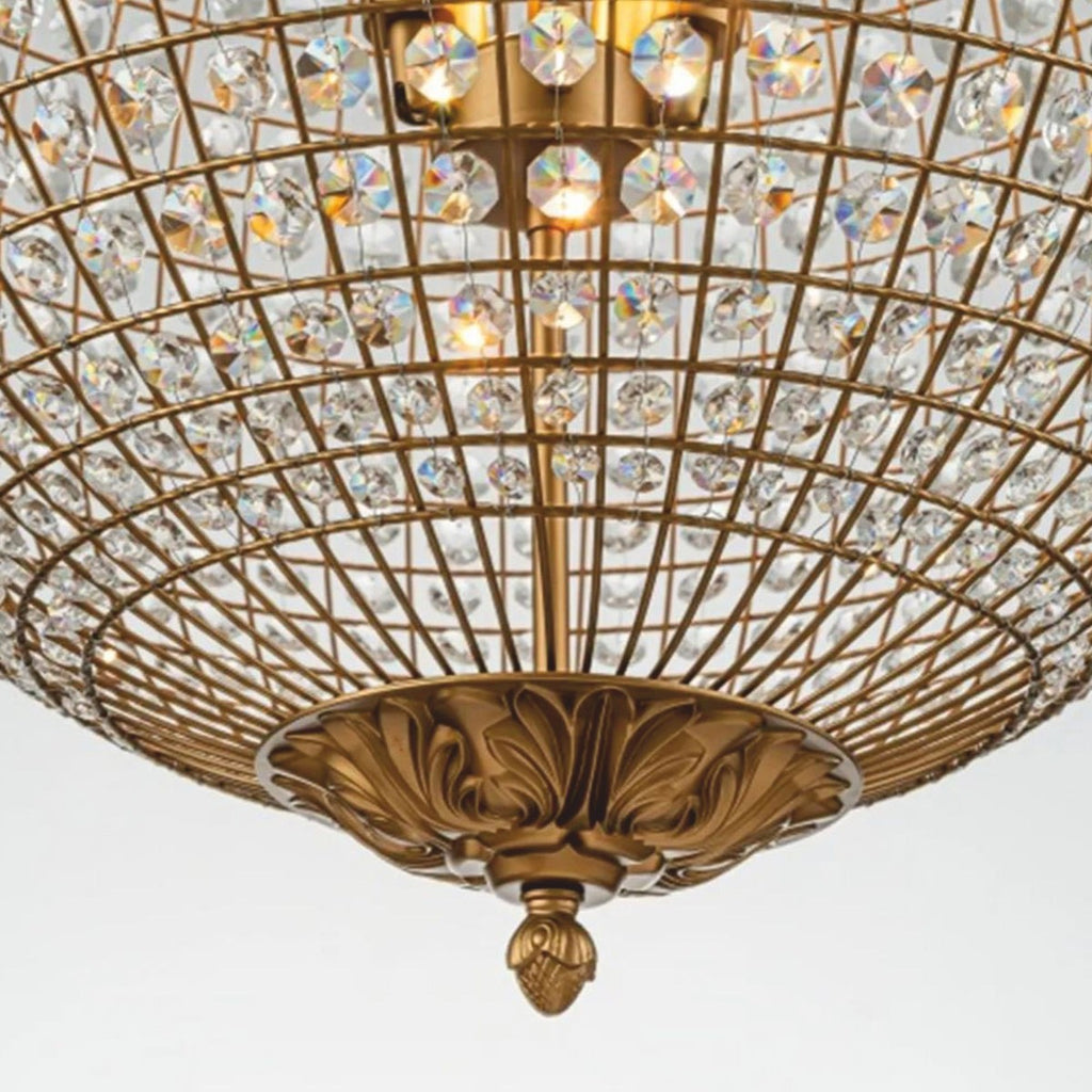 Casa Padrino Barock Kristall Kronleuchter Gold Ø 61 x H. 80 cm - Barock Leuchten