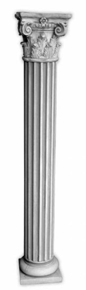 Casa Padrino pilastro barocco grigio 32 x 32 x A. 260 cm - Pilastro da giardino gigante barocco - Pilastro decorativa da giardino - Accessori decorativi per giardini e terrazze barocchi