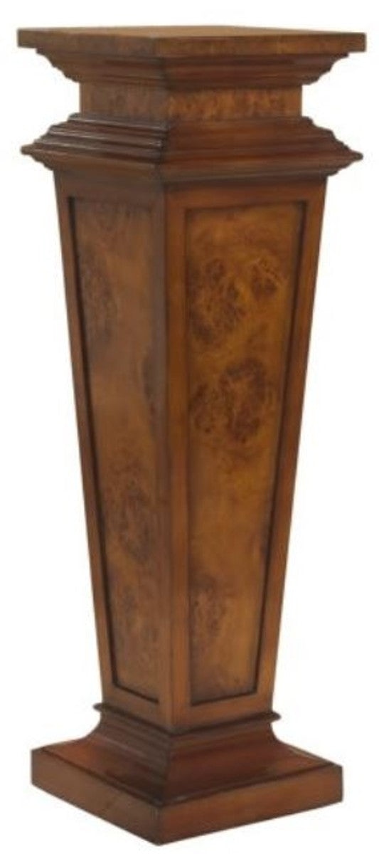 Casa Padrino pilar barroco de lujo marrón 33 x 33 x A. 105 cm - Pilar decorativa noble de madera burl de alta calidad - Accesorios Decorativos Barrocos