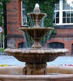 Casa Padrino Barock Springbrunnen Braun Ø 145 x H. 180 cm - Gartenbrunnen - Gartendeko Brunnen - Prunkvolle Barock Garten Deko Accessoires