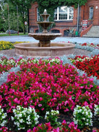 Casa Padrino Barock Springbrunnen Braun Ø 145 x H. 180 cm - Gartenbrunnen - Gartendeko Brunnen - Prunkvolle Barock Garten Deko Accessoires