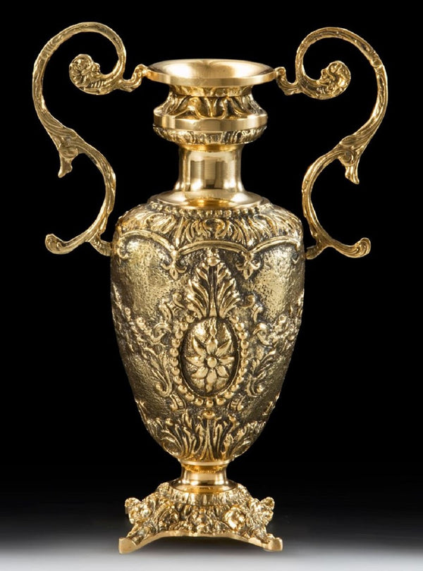 Casa Padrino luxury baroque vase gold 23 x H. 34 cm - Handmade bronze flower vase baroque style - Baroque decorative accessories - Noble & Magnificent