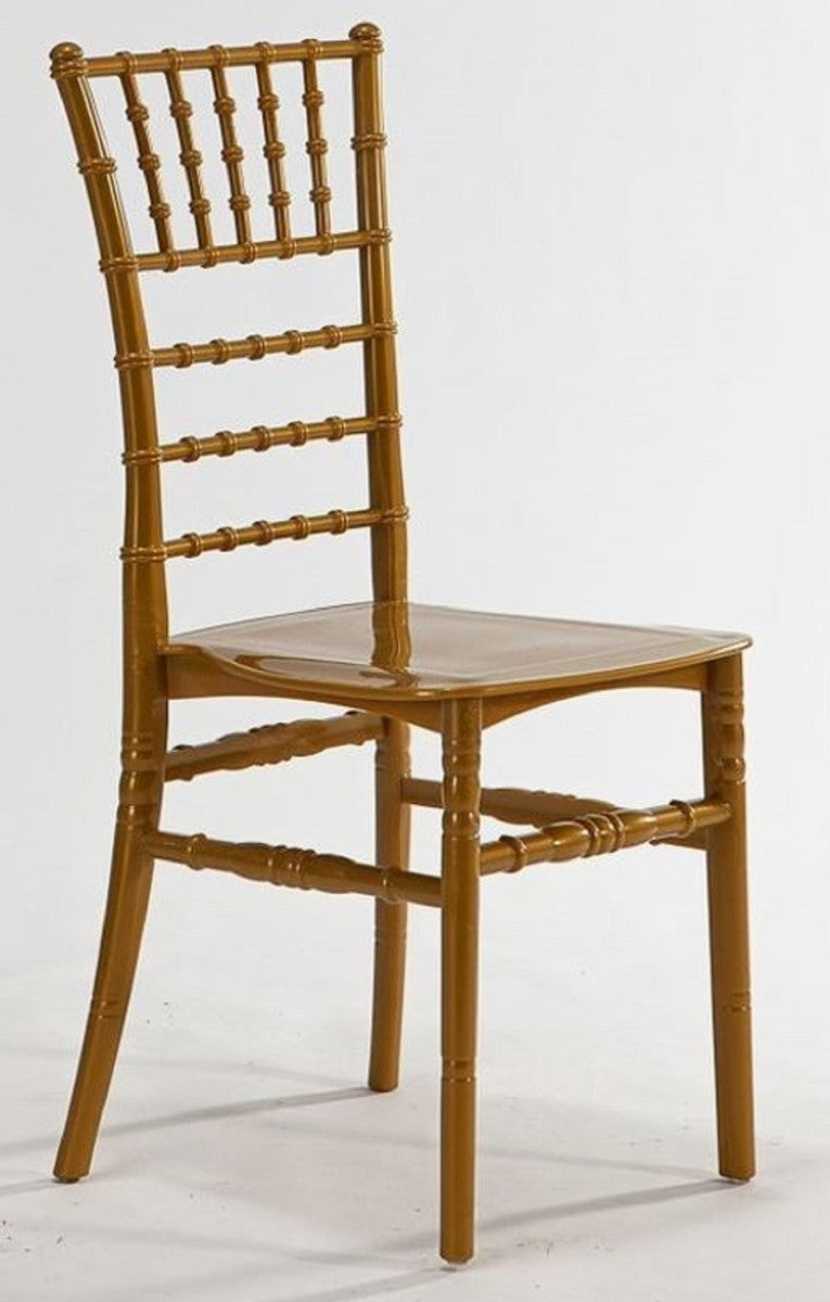 Casa Padrino Designer Acryl Stuhl Set Gold 40 x 46 x H. 92,5 cm - Esszimmerstühle - Acryl Esszimmer Möbel