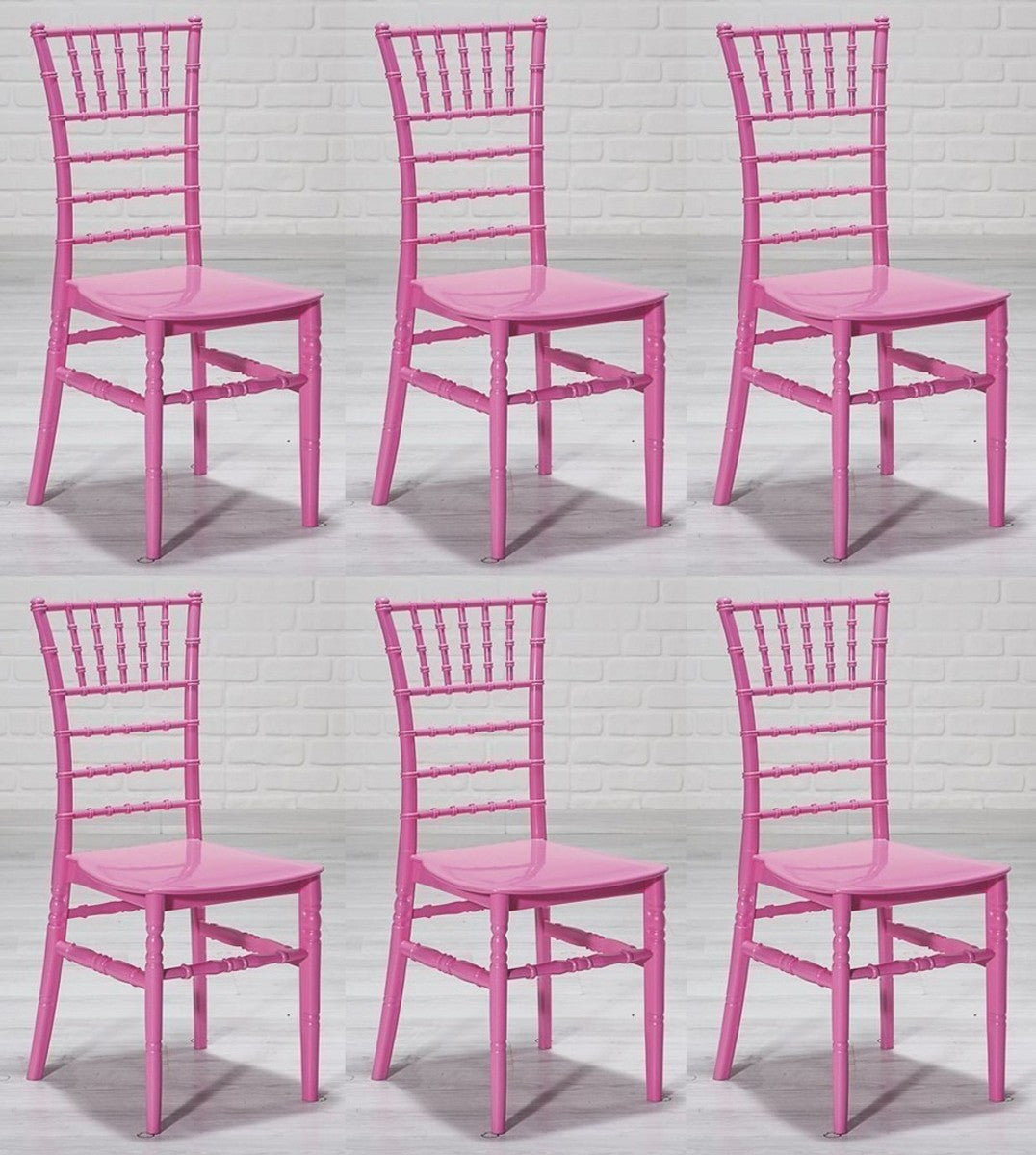 Casa Padrino Designer Acryl Stuhl Set Rosa 40 x 46 x H. 92,5 cm - Esszimmerstühle - Acryl Esszimmer Möbel