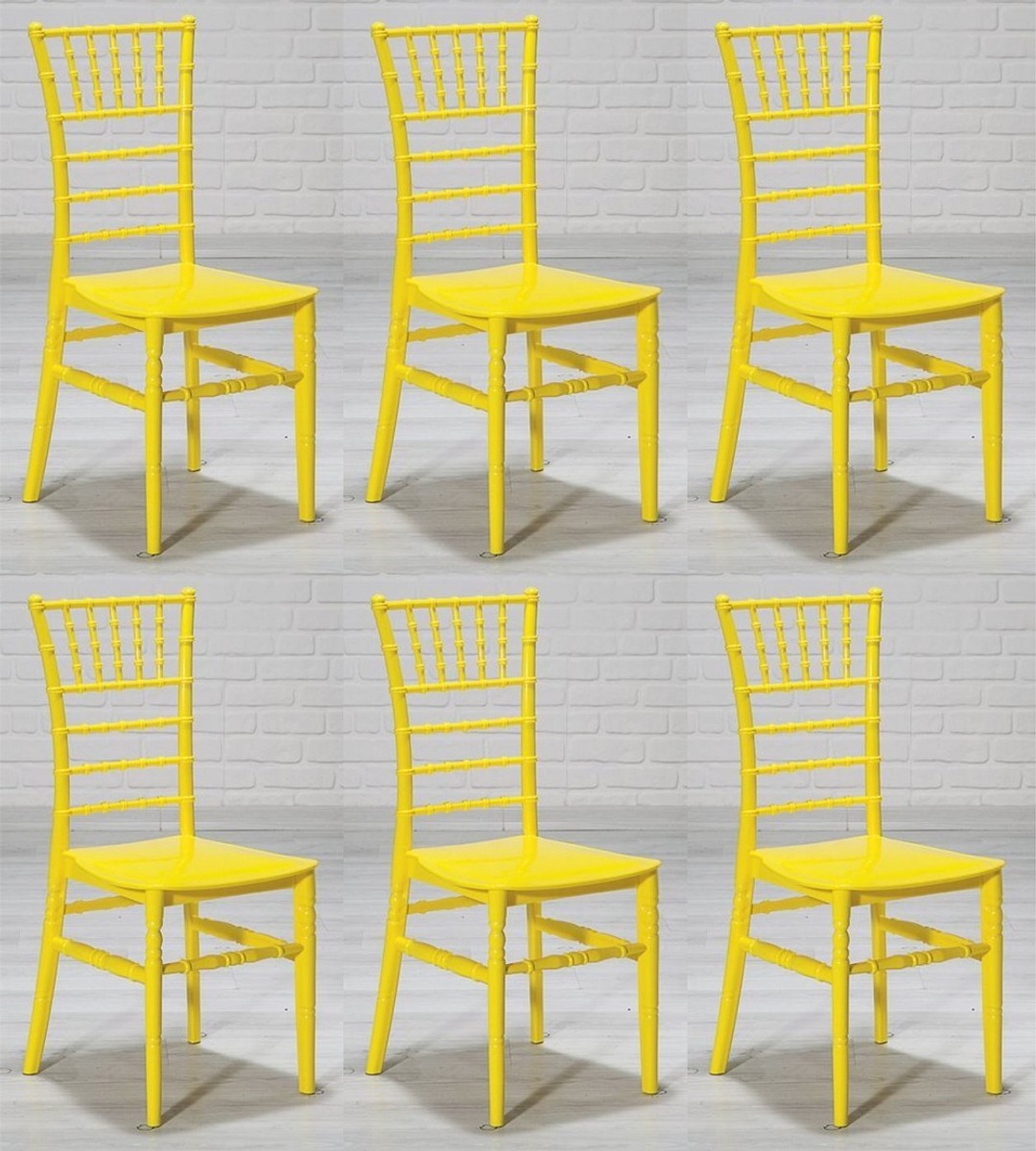 Casa Padrino Designer Acryl Stuhl Set Gelb 40 x 46 x H. 92,5 cm - Esszimmerstühle - Acryl Esszimmer Möbel