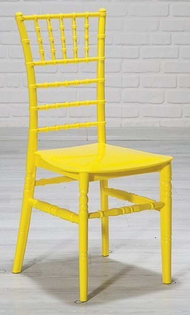 Casa Padrino Designer Acryl Stuhl Set Gelb 40 x 46 x H. 92,5 cm - Esszimmerstühle - Acryl Esszimmer Möbel
