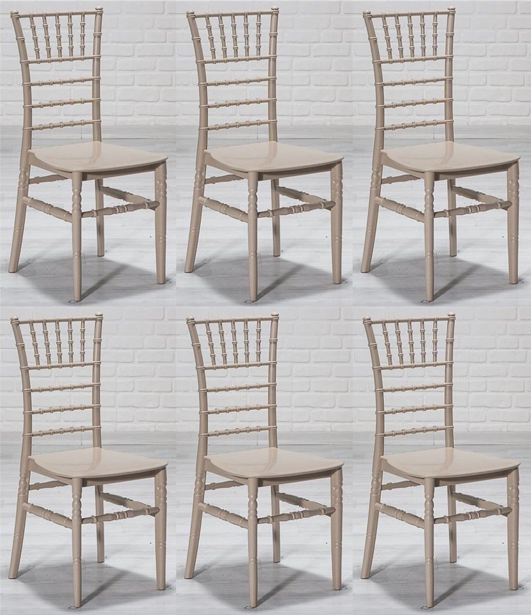 Casa Padrino Designer Acryl Stuhl Set Cappuccino 40 x 46 x H. 92,5 cm - Esszimmerstühle - Acryl Esszimmer Möbel