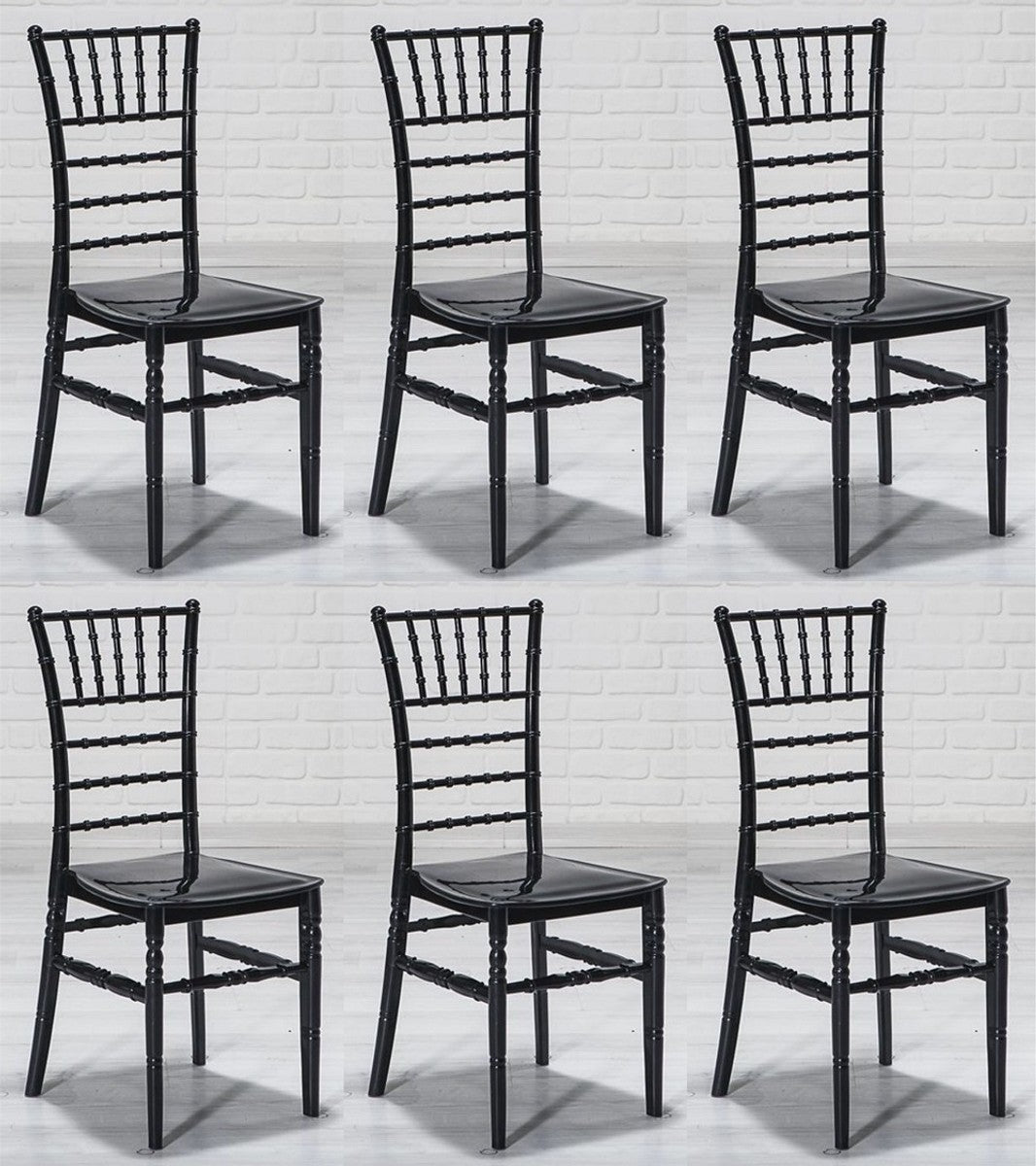 Casa Padrino Designer Acryl Stuhl Set Schwarz 40 x 46 x H. 92,5 cm - Esszimmerstühle - Acryl Esszimmer Möbel