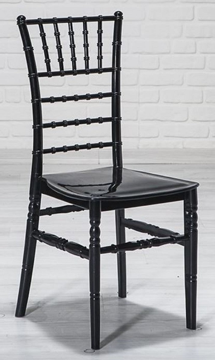 Casa Padrino Designer Acryl Stuhl Set Schwarz 40 x 46 x H. 92,5 cm - Esszimmerstühle - Acryl Esszimmer Möbel