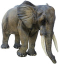 Casa Padrino Deko Skulptur Elefant Grau / Braun 410 x 155 x H. 223 cm - Riesige Lebensgroße Gartenfigur - Gartendeko