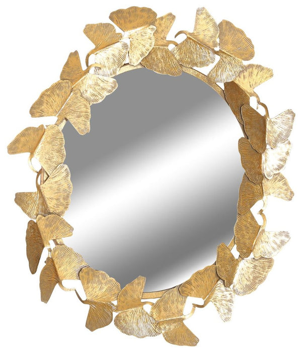 Casa Padrino miroir design or Ø 83 cm - Miroir mural moderne en métal enduit de poudre - Accessoires Déco