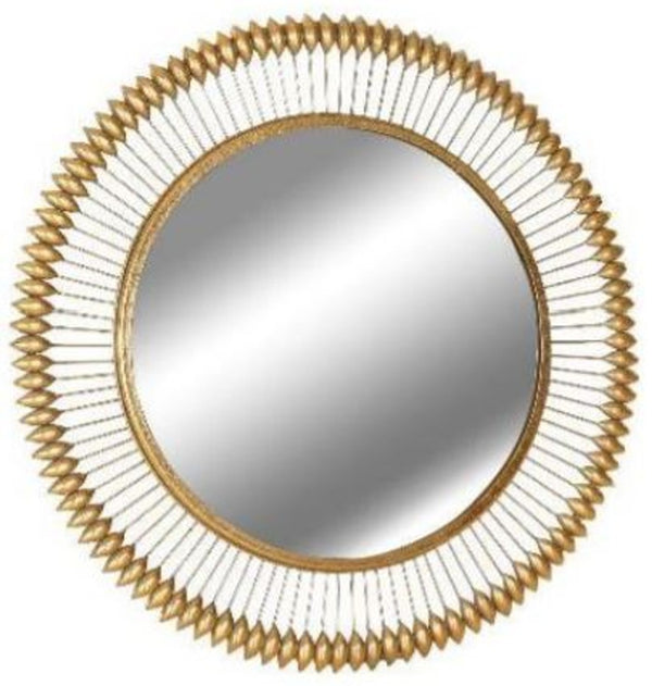 Casa Padrino miroir design or Ø 90 cm - Miroir mural de métal moderne avec enduit de poudre feuille d'or - Accessoires décoratifs de luxe