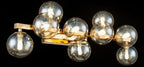 Casa Padrino Designer Wandleuchte Gold / Bernsteinfarben 66 x 23 x H. 24 cm - Moderne Wohnzimmer Lampe