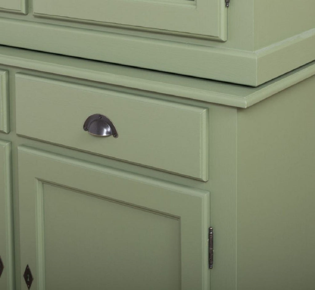Casa Padrino Landhausstil Esszimmerschrank Grün 126 x 45 x H. 200 cm - Massivholz Küchenschrank - Esszimmermöbel im Landhausstil - Landhausstil Einrichtung - Esszimmer Einrichtung