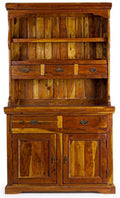 Casa Padrino Landhausstil Esszimmerschrank Braun / Naturfarben 107 x 45 x H. 190 cm - Massivholz Küchenschrank - Esszimmer Möbel im Landhausstil - Landhausstil Esszimmer Einrichtung
