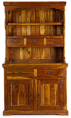 Casa Padrino Landhausstil Esszimmerschrank Braun / Naturfarben 107 x 45 x H. 190 cm - Massivholz Küchenschrank - Esszimmer Möbel im Landhausstil - Landhausstil Esszimmer Einrichtung