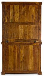 Casa Padrino Landhausstil Esszimmerschrank Braun / Naturfarben 107 x 45 x H. 190 cm - Massivholz Küchenschrank - Esszimmer Möbel im Landhausstil - Landhausstil Esszimmer Einrichtung