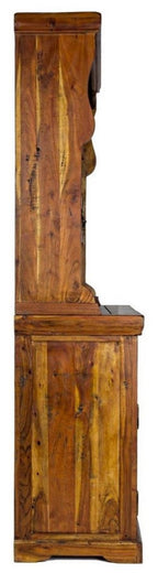 Casa Padrino Landhausstil Esszimmerschrank Braun / Naturfarben 107 x 45 x H. 190 cm - Massivholz Küchenschrank - Esszimmer Möbel im Landhausstil - Landhausstil Esszimmer Einrichtung
