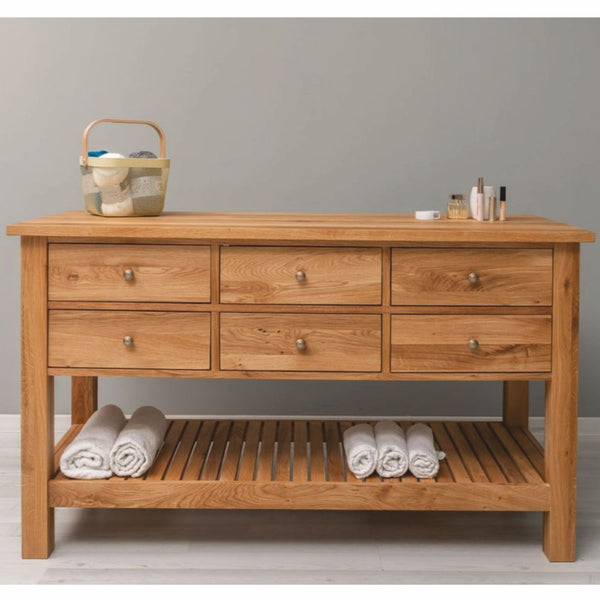 Casa Padrino commode de style campagnard avec 6 tiroirs marron 156 cm - Meubles de style campagnard