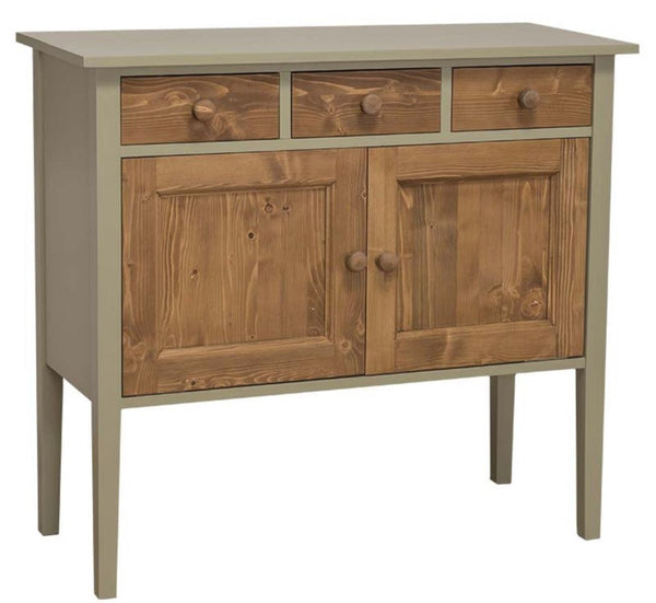 Casa Padrino cómoda de estilo campestre con 3 cajones y 2 puertas verde / marrón 100 x 41 x H. 90 cm - Muebles de Estilo Campestre 