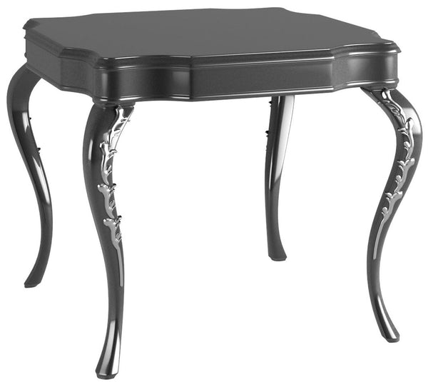 Casa Padrino table d'appoint baroque de luxe noir / argent 63 x 63 x H. 62 cm - Table noble de style baroque - Mobilier de salon baroque
