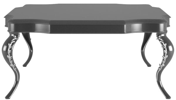 Casa Padrino table basse baroque de luxe noir / argent 127 x 127 x H. 45 cm - Table de salon noble de style baroque - Mobilier de salon baroque
