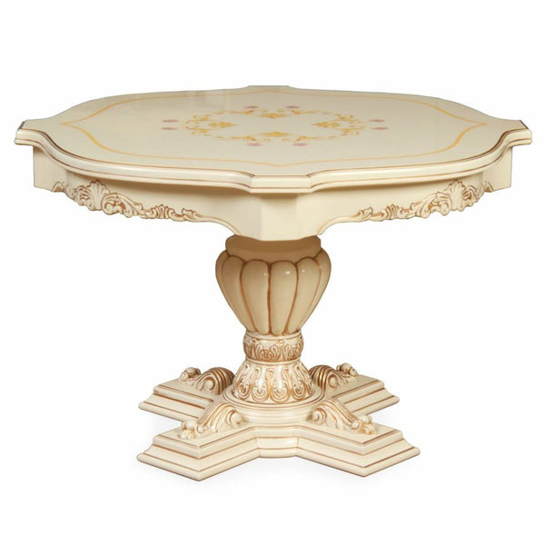 Casa Padrino tavolo da pranzo barocco di lusso crema / marrone Ø 120 cm - Mobili barocchi