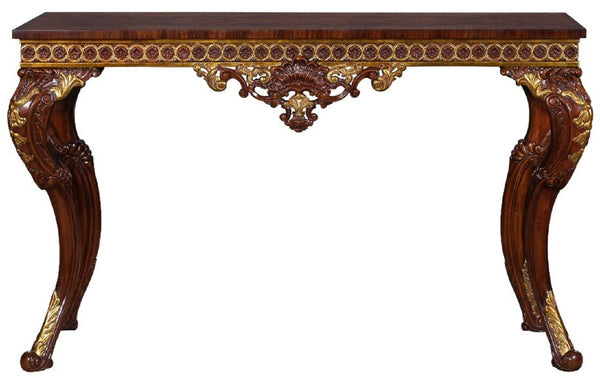 Casa Padrino luxury baroque console dark brown / gold - Handmade solid wood console table in baroque style - Noble & Magnificent
