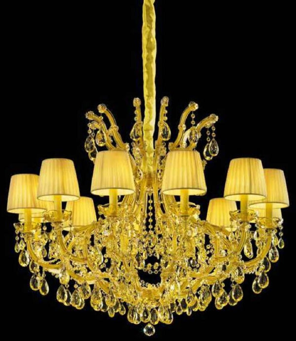 Casa Padrino lustre baroque de luxe en cristal jaune Ø 115 x H. 95 cm - Magnifique lustre vénitien - Lustre de château - Lustre de palais - Noble & Magnifique - Qualité de Luxe - Fabriqué en Italie