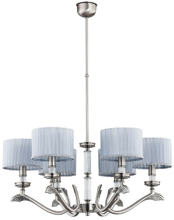 Casa Padrino Luxus Barock Kronleuchter Matt Silber / Grau Ø 76 cm