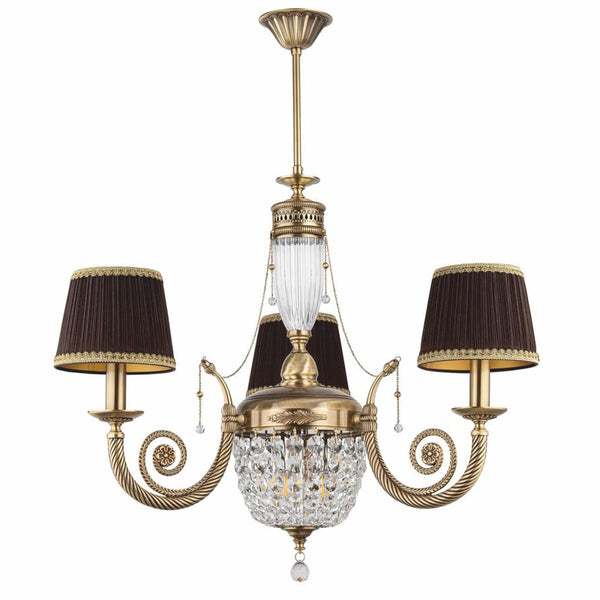 Casa Padrino Luxury Baroque Chandelier Brass with Patina / Dark Brown / Gold Ø 80 cm