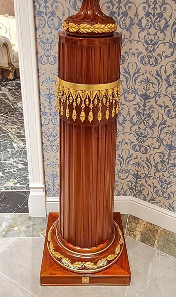Casa Padrino Columna Barroco de Lujo Marrón / Oro A. 120 cm - Muebles Barrocos - Hecho en Italia