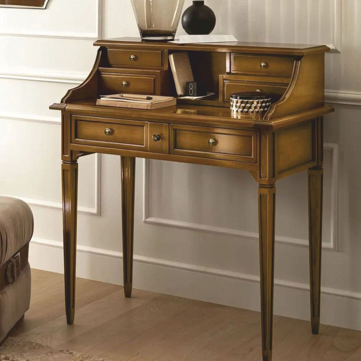 Casa Padrino Luxus Art Deco Sekretär Braun 86 cm - Art Deco Möbel - Made in Italy