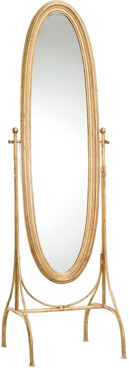 Casa Padrino miroir sur pied Art Nouveau de luxe or antique - Miroir de chambre noble - Mobilier de Chambre Baroque et Art Nouveau