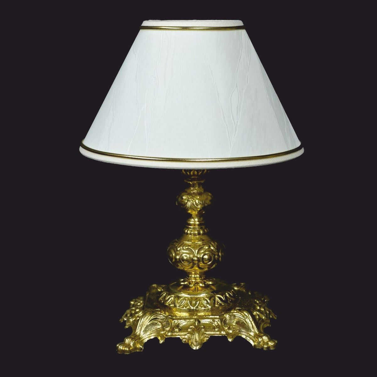 Casa Padrino Luxus Barock Tischleuchte Gold Glänzend / Weiß Ø 20 x H. 27 cm - Barock Leuchten