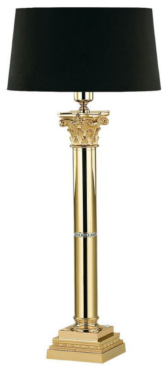 Casa Padrino lámpara de mesa barroco de lujo oro / negro A. 74 cm